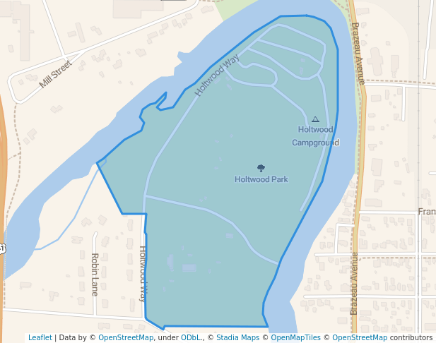 walking in Holtwood Park map in Oconto