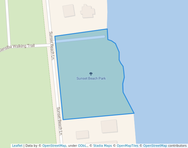 walking in Sunset Beach Park map in Suamico