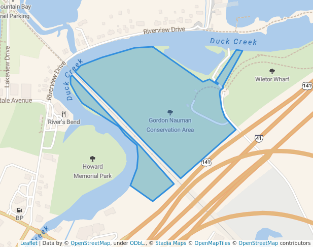 walking in Wietor Wharf Park map in Howard