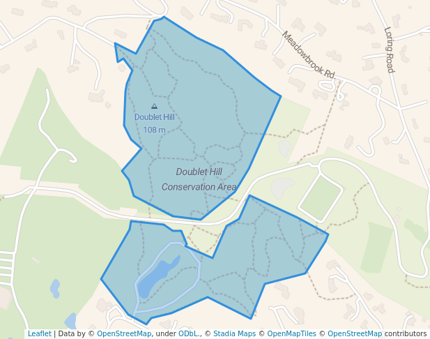 walking in Doublet Hill Conservation Area map in Weston