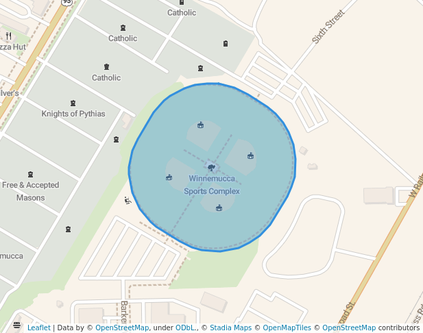 walking in Winnemucca Sports Complex map in Winnemucca