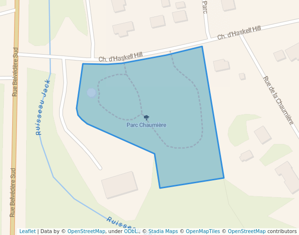 walking in Parc Chaumière map in Waterville