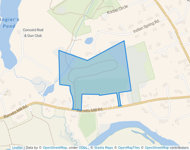 walking in Corey-Bourquin Land map in Concord
