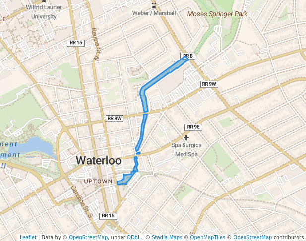 walking in Laurel Greenway map in Waterloo