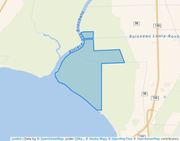 walking in réserve écologique de la Rivière-aux-Brochets map in Venise-en-Québec