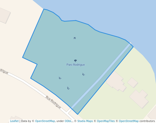 walking in Parc Rodrigue map in Sherbrooke