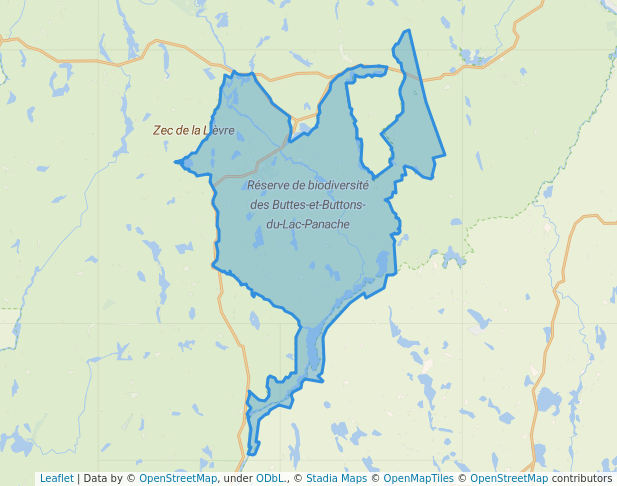 walking in Réserve de biodiversité des Buttes-et-Buttons-du-Lac-Panache map in Saint-Thomas-Didyme