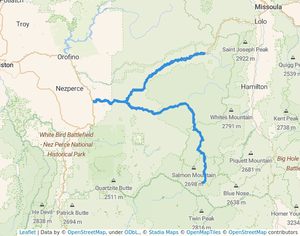 walking in Middle Fork Clearwater Wild And Scenic River map in Kooskia