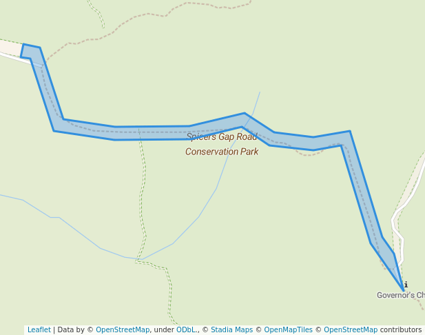 walking in Spicers Gap Road Conservation Park map in Yangan