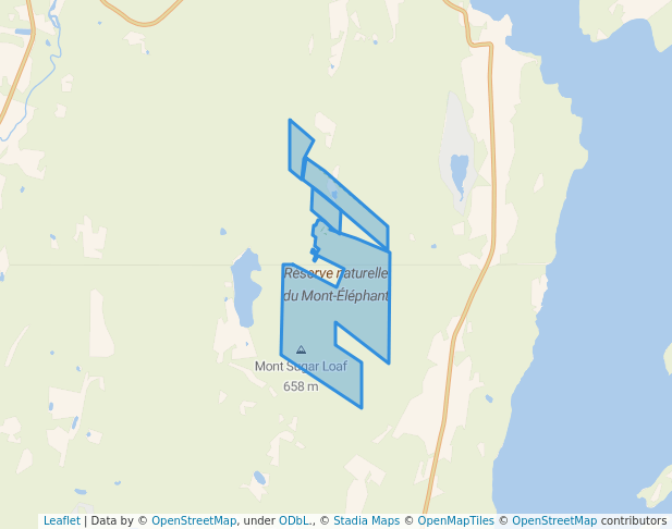 walking in Réserve naturelle du Mont-Éléphant map in Mansonville