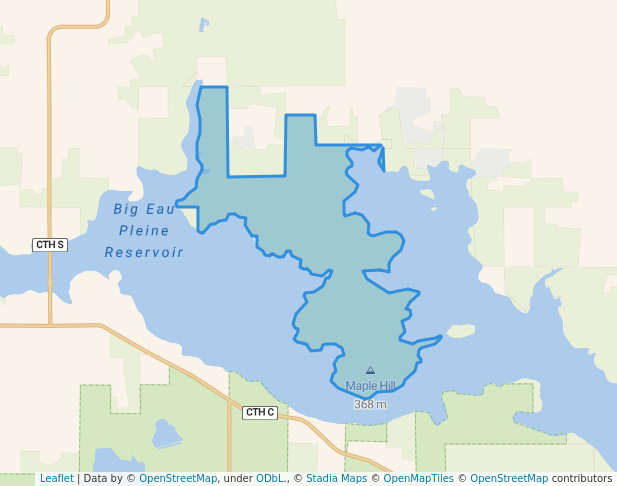 walking in Big Eau Pleine County Park map in Mosinee