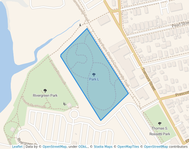 walking in Park L map in Everett