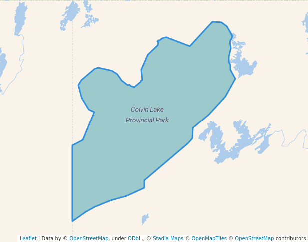 walking in Colvin Lake Provincial Park map in Tadoule Lake