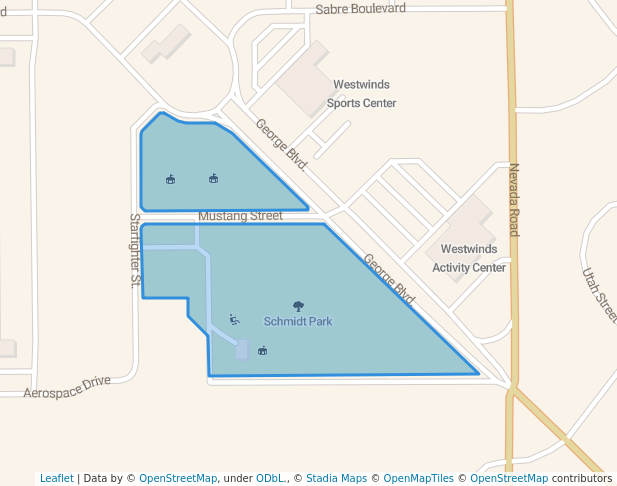 walking in Schmidt Park map in Victorville
