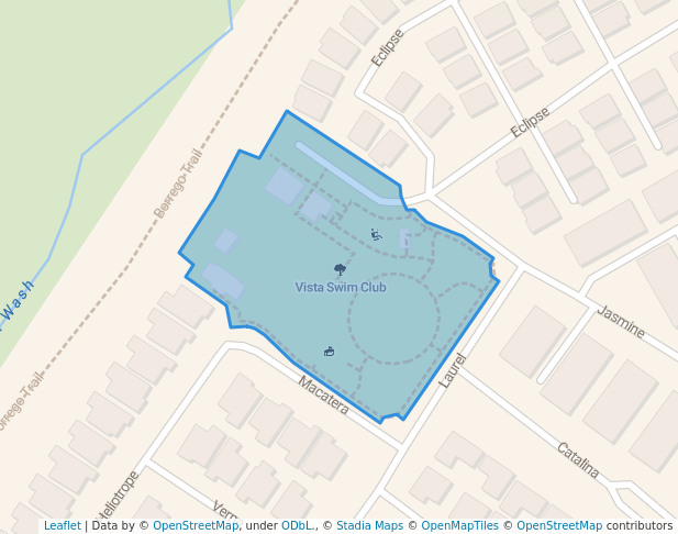walking in Vista Swim Club map in Lake Forest