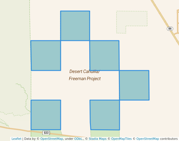 walking in Desert Cahuilla/Freeman Project map in Thermal
