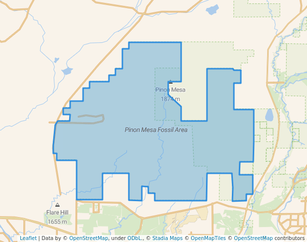 walking in Pinon Mesa Fossil Area map in Farmington