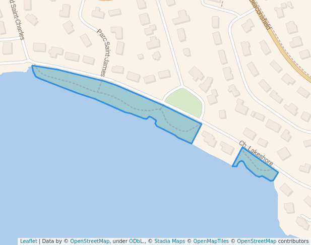 walking in Parc Saint-James map in Beaconsfield