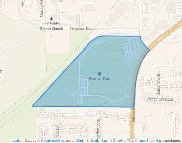 Freeman Park in Memphis | Map and Routes