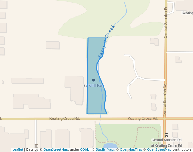 walking in Sandhill Park map in Saanichton