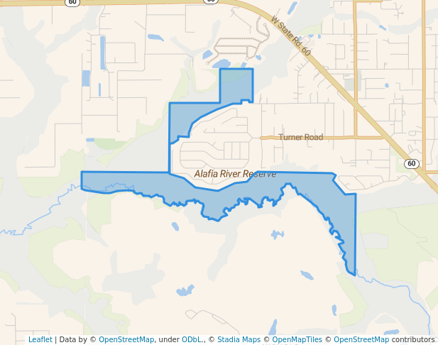 walking in Alafia River Reserve map in Mulberry