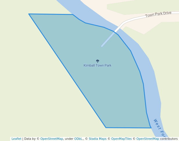 walking in Kimball Town Park map in Hurley