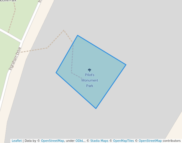walking in Pilot's Monument Park map in Yellowknife