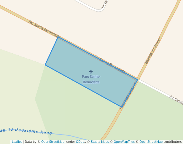 walking in Parc Sainte-Bernadette map in Rouyn-Noranda