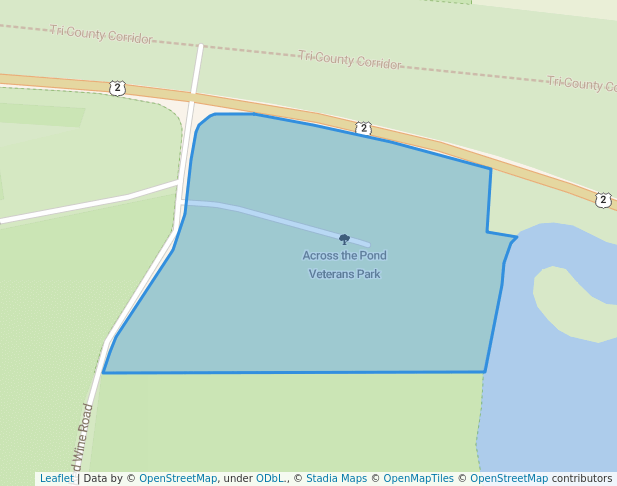 walking in Across the Pond Veterans Park map in Iron River