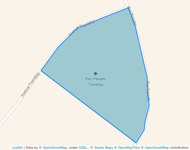 walking in Parc Paradis-Tremblay map in Rouyn-Noranda