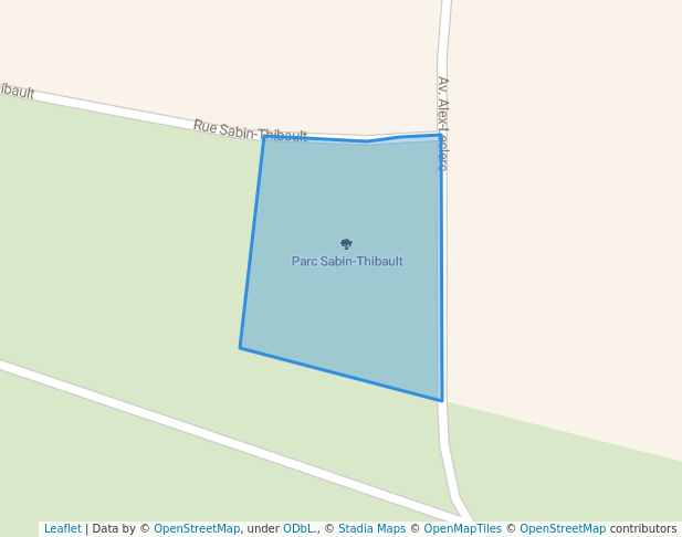 walking in Parc Sabin-Thibault map in Rouyn-Noranda