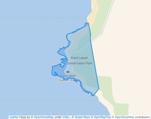 walking in Point Labatt Conservation Park map in Sceale Bay