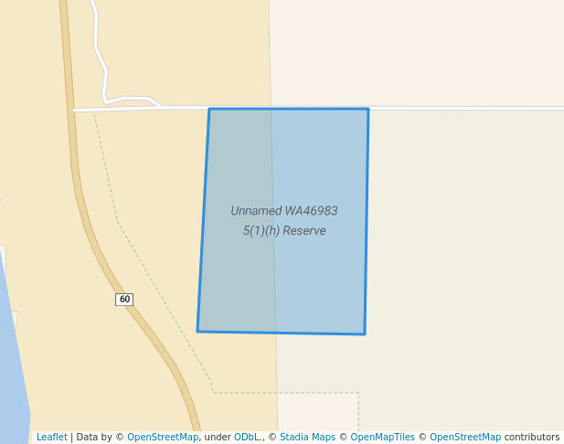 walking in Unnamed WA46983 5(1)(h) Reserve map in Warradarge