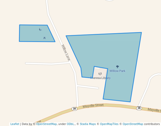 walking in Willow Park map in Theresa