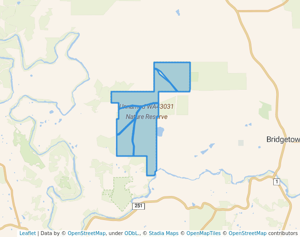 walking in Unnamed WA43031 Nature Reserve map in Hester