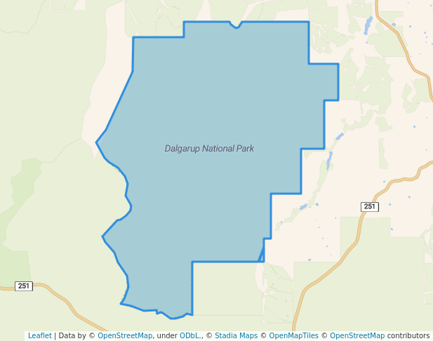 walking in Dalgarup National Park map in Yornup