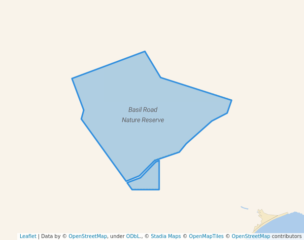 walking in Basil Road Nature Reserve map in Cheynes
