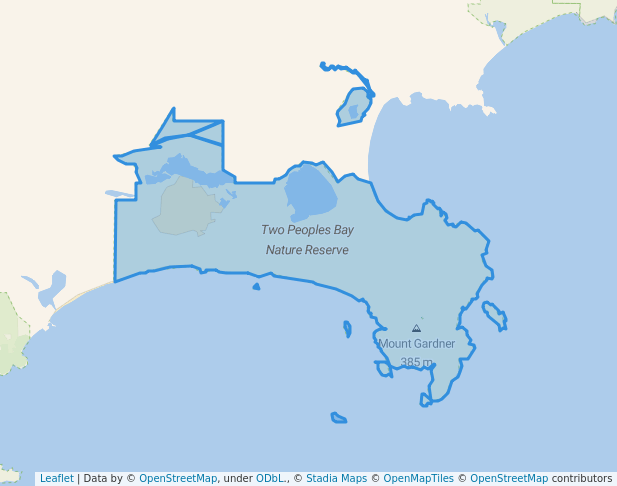 walking in Two Peoples Bay Nature Reserve map in Drome