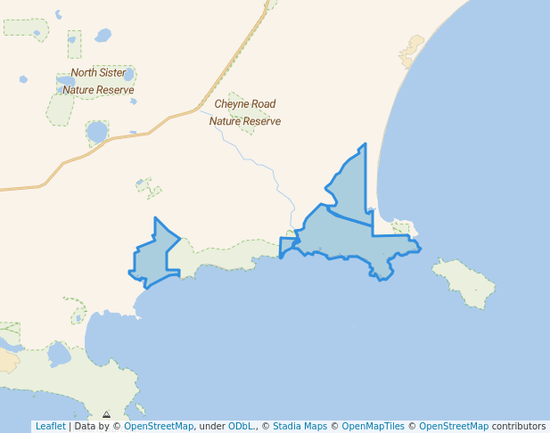 walking in Waychinicup National Park map in Cheynes