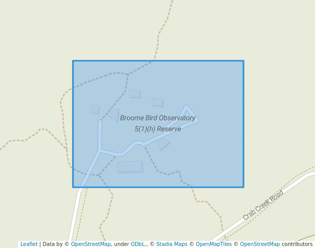 walking in Broome Bird Observatory 5(1)(h) Reserve map in Broome