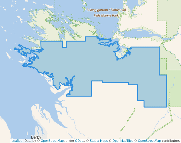 walking in Yampi Private Nature Reserve map in Meda