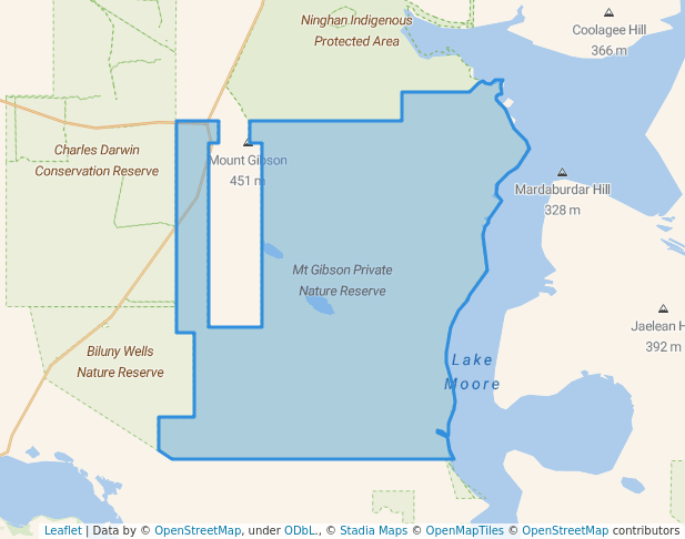 walking in Mt Gibson Private Nature Reserve map in Wubin