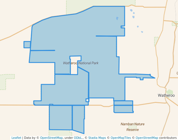 walking in Watheroo National Park map in Nambung