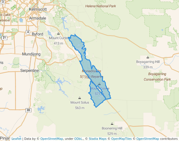 walking in Monadnocks 5(1)(g) Reserve map in Ranford