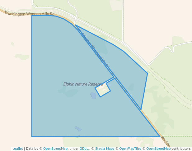 walking in Elphin Nature Reserve map in Lake Hinds