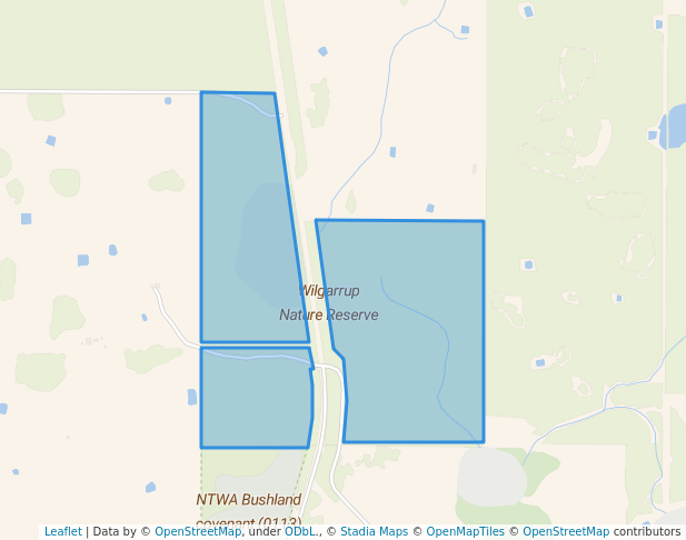walking in Wilgarrup Nature Reserve map in Yornup