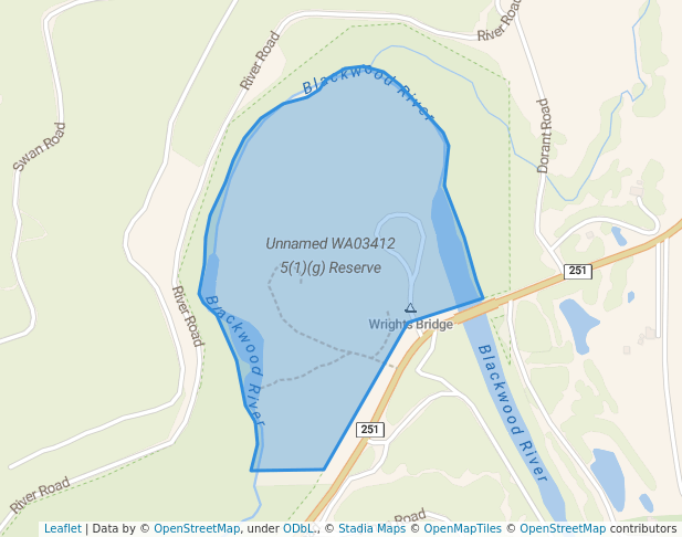 walking in Unnamed WA03412 5(1)(g) Reserve map in Grimwade