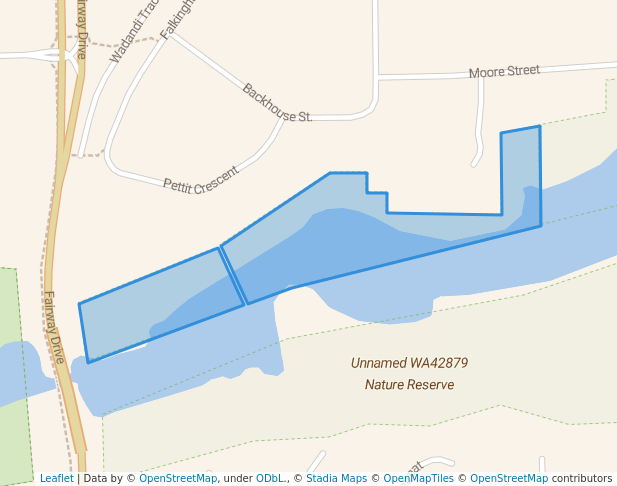 walking in Unnamed WA26620 Nature Reserve map in Abbey