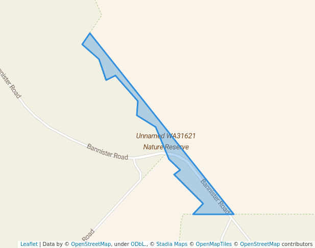 walking in Unnamed WA31621 Nature Reserve map in Meerup