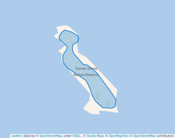walking in Tanner Island Nature Reserve map in Meda